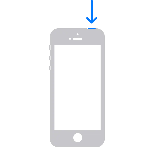 O botão liga/desliga está na parte superior do dispositivo